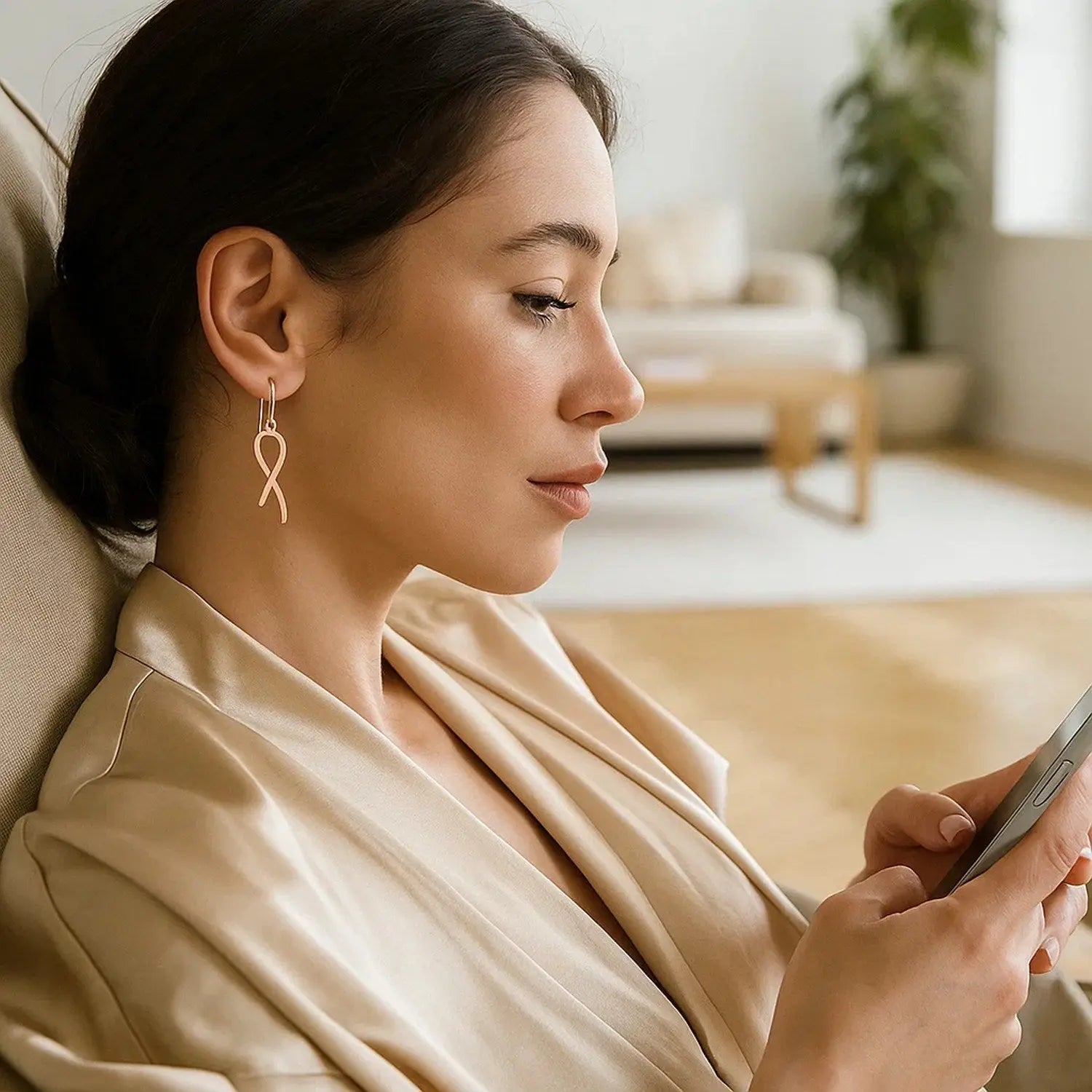 Ribbon Drop Earrings in 14K Rose Gold RCJ