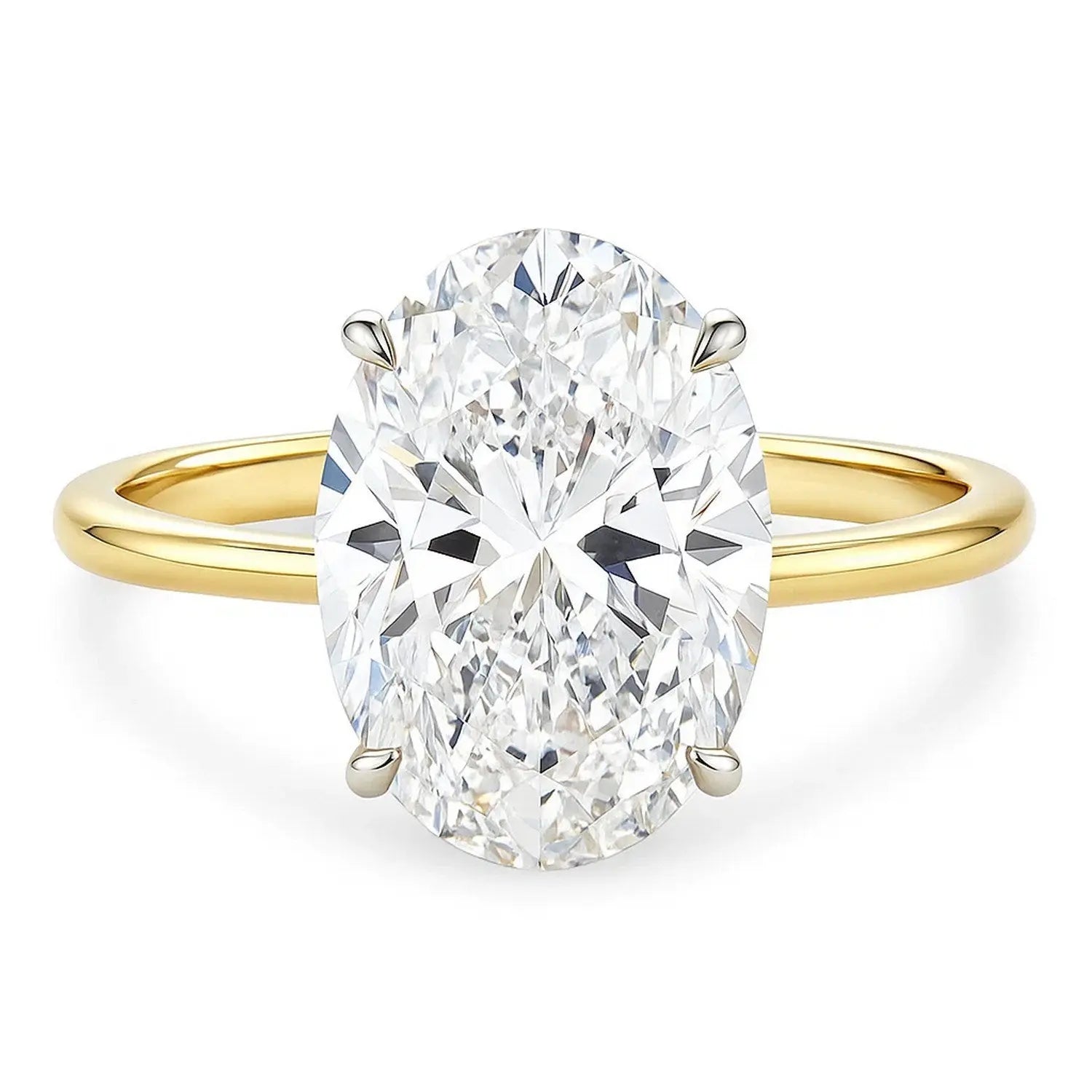 5 ct tw Oval Diamond Solitaire Ring in 10K Yellow Gold RCJ