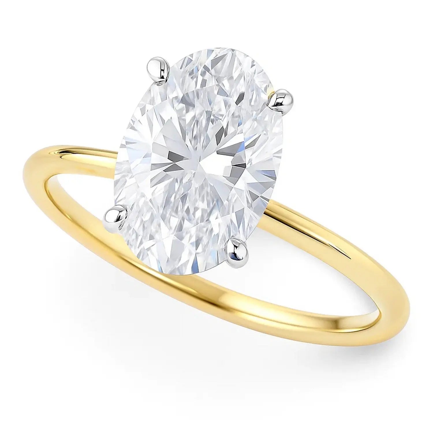 3 ct tw Diamond Solitaire Ring in 10K Yellow Gold RCJ