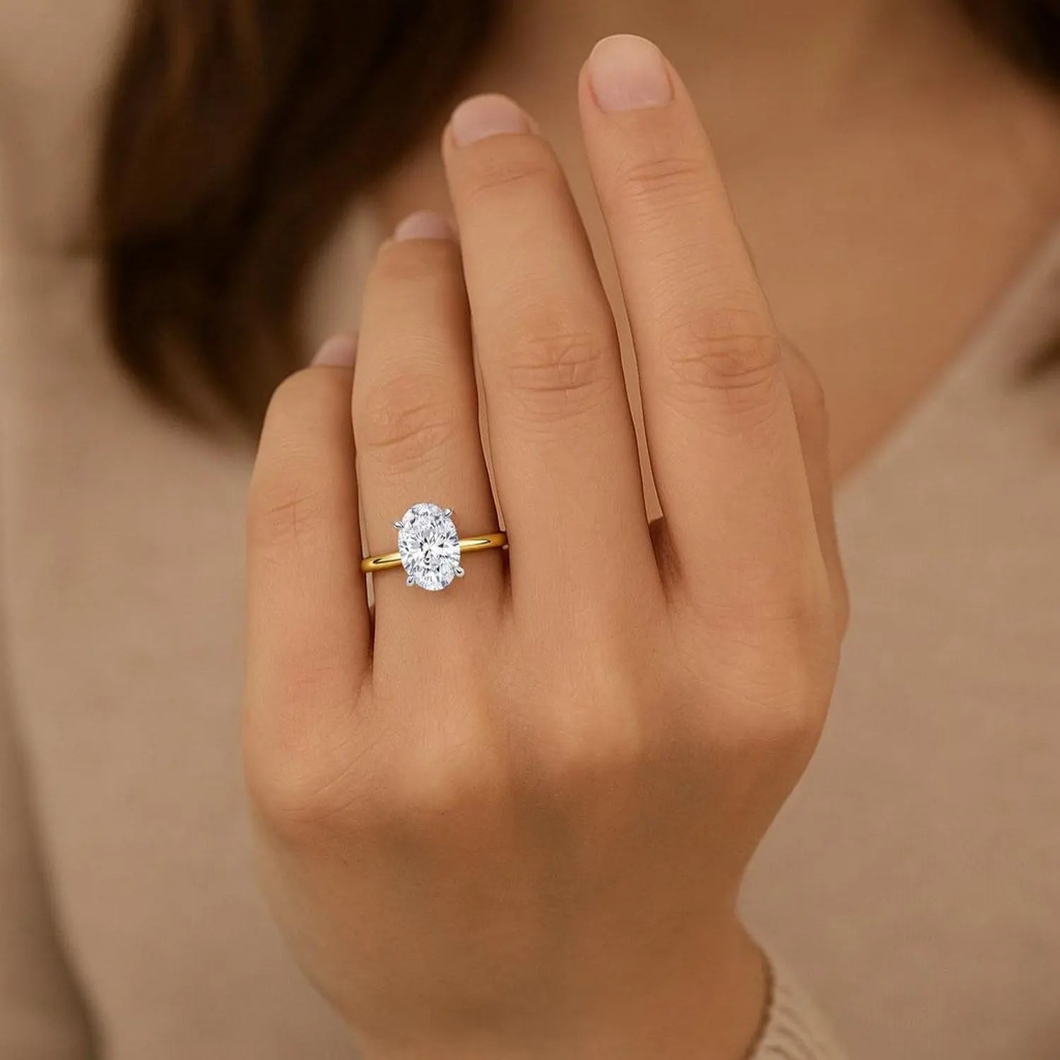 3 ct tw Diamond Solitaire Ring in 10K Yellow Gold RCJ