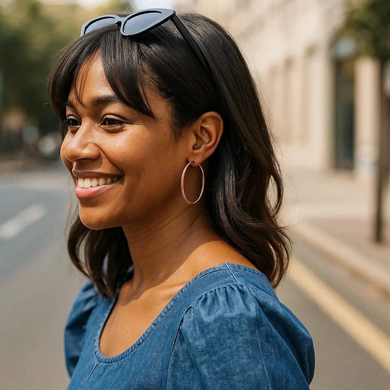 Classic Hoop Earrings in 14K Rose Gold 55mm RCJ