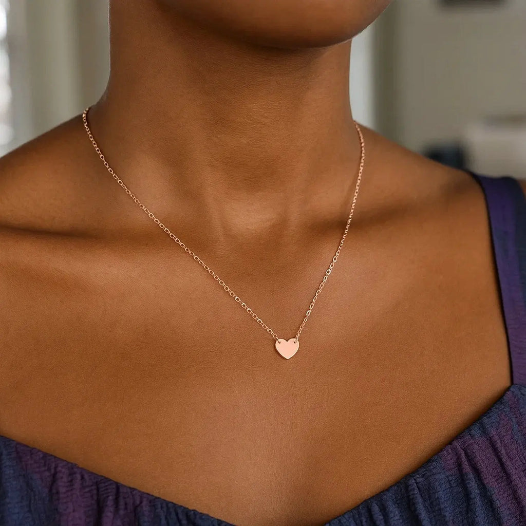 Mini Heart Necklace in 14K Rose Gold RCJ