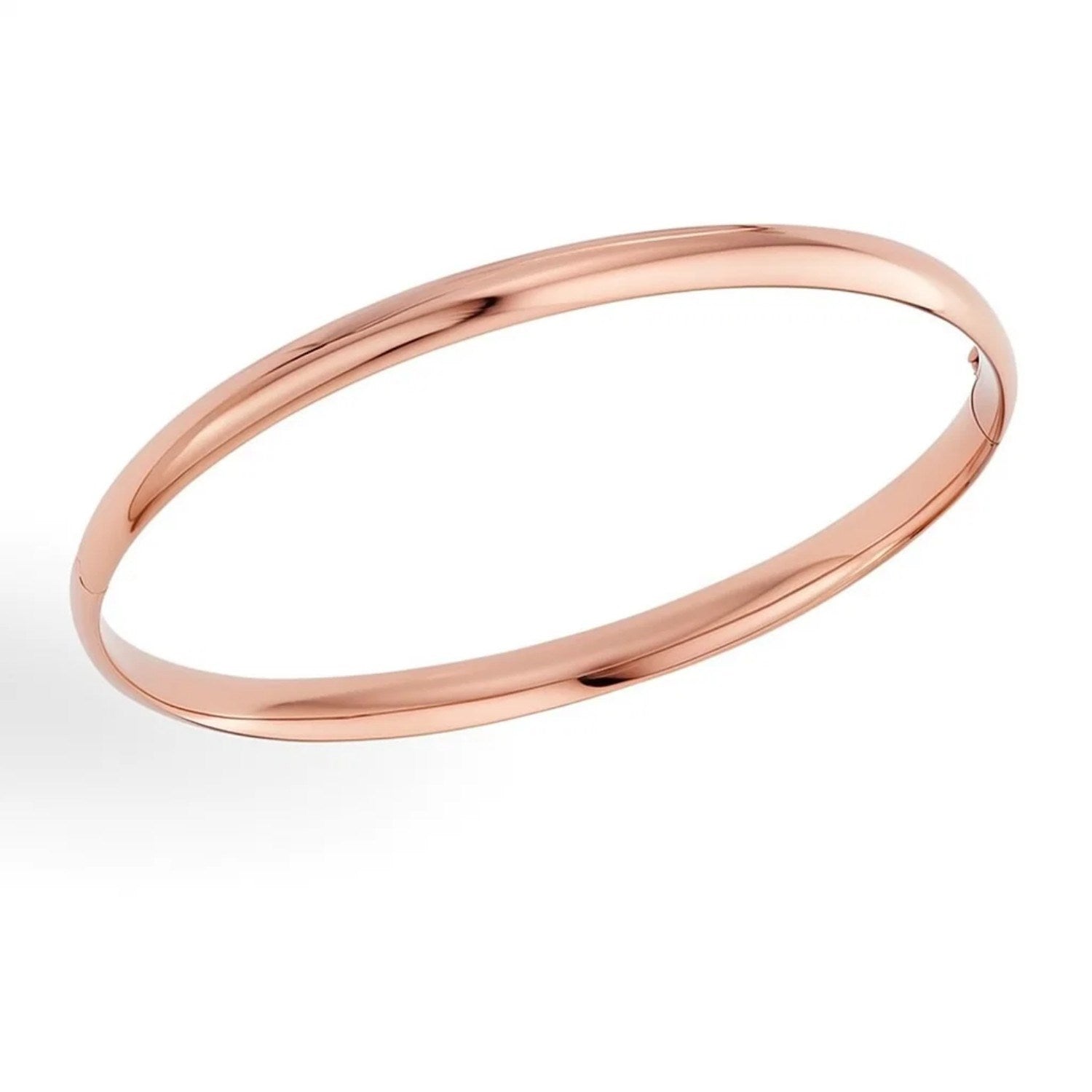 14k Rose Gold Fancy Shiny Dome Bangle (5.00 mm) Bangles RCJ