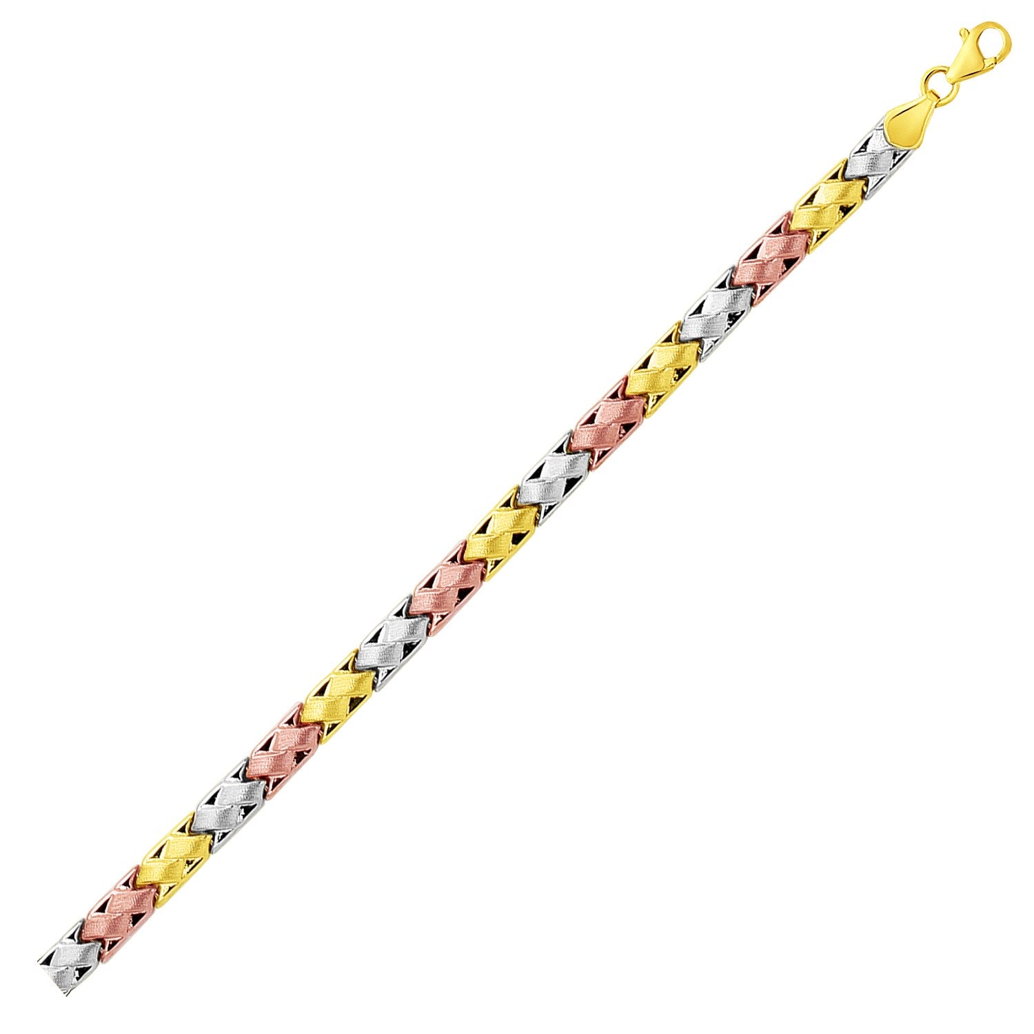 14k Tri-Color Gold Weave Design Bracelet (6.35 mm) Bracelets RCJ
