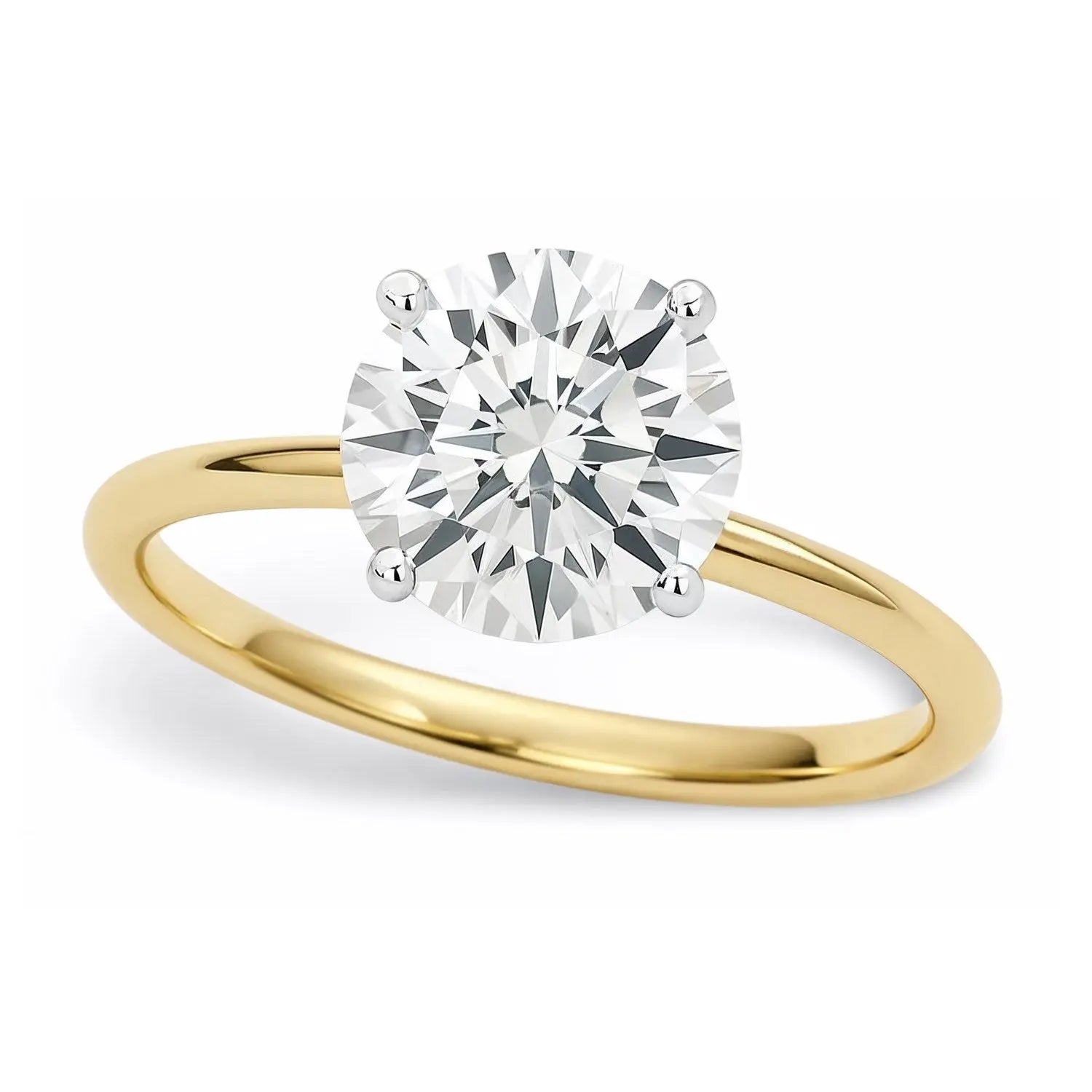 1 1/2 ct tw Round Diamond Solitaire Ring in 14K Yellow Gold RCJ
