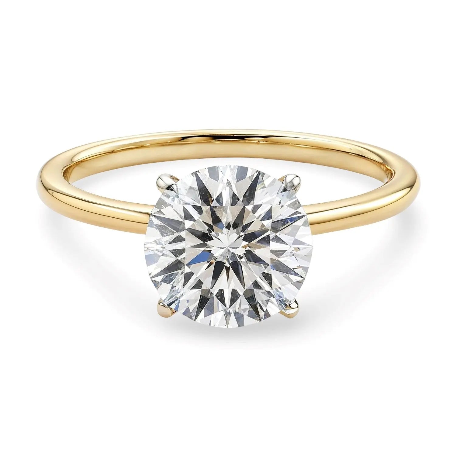 1 1/2 ct tw Round Diamond Solitaire Ring in 14K Yellow Gold RCJ
