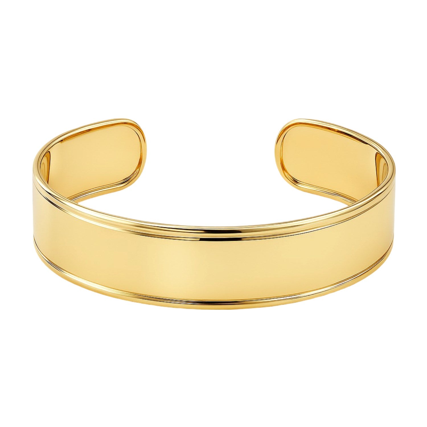 Designer Classic Cuff Bangle in 14K Yellow Gold (20.40 mm) Bangles RCJ