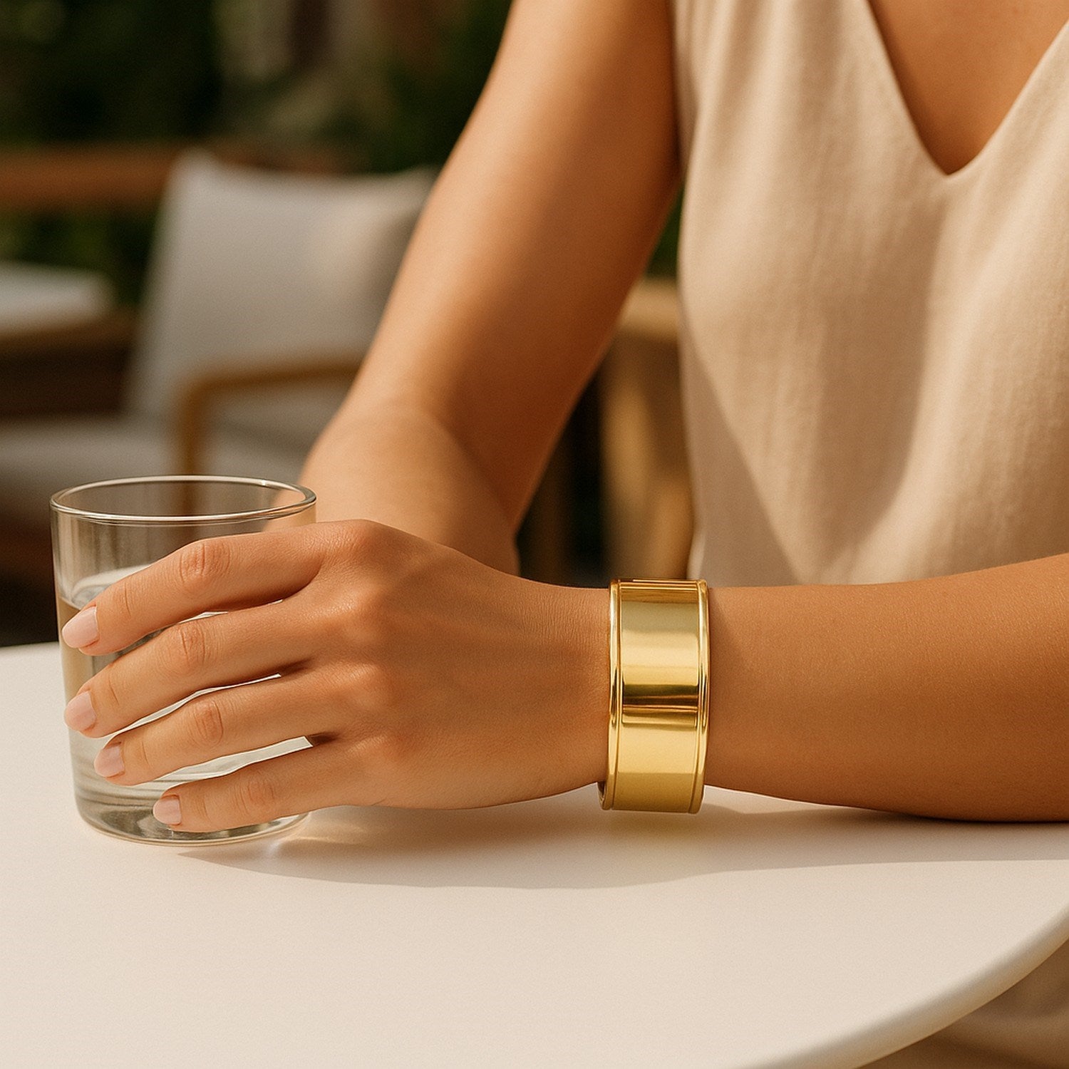 Designer Classic Cuff Bangle in 14K Yellow Gold (20.40 mm) Bangles RCJ