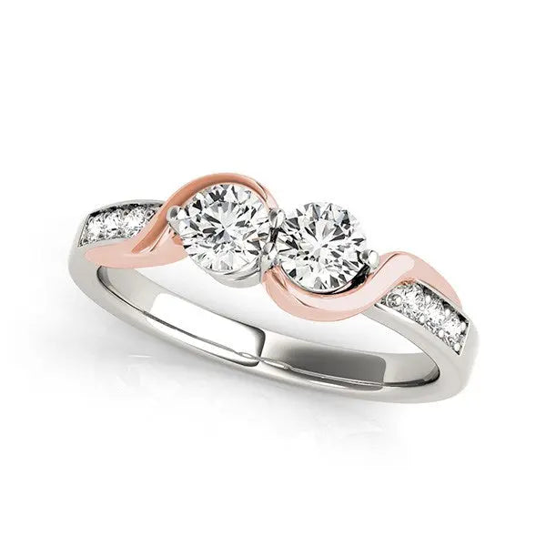 5/8 ct tw Diamond Curved Band Ring in 14K White and Rose Gold RCJ