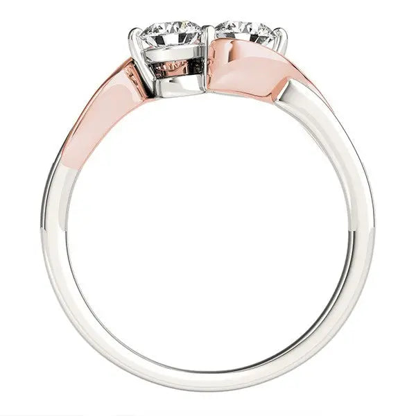 5/8 ct tw Diamond Curved Band Ring in 14K White and Rose Gold RCJ