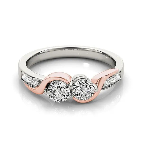 5/8 ct tw Diamond Curved Band Ring in 14K White and Rose Gold RCJ