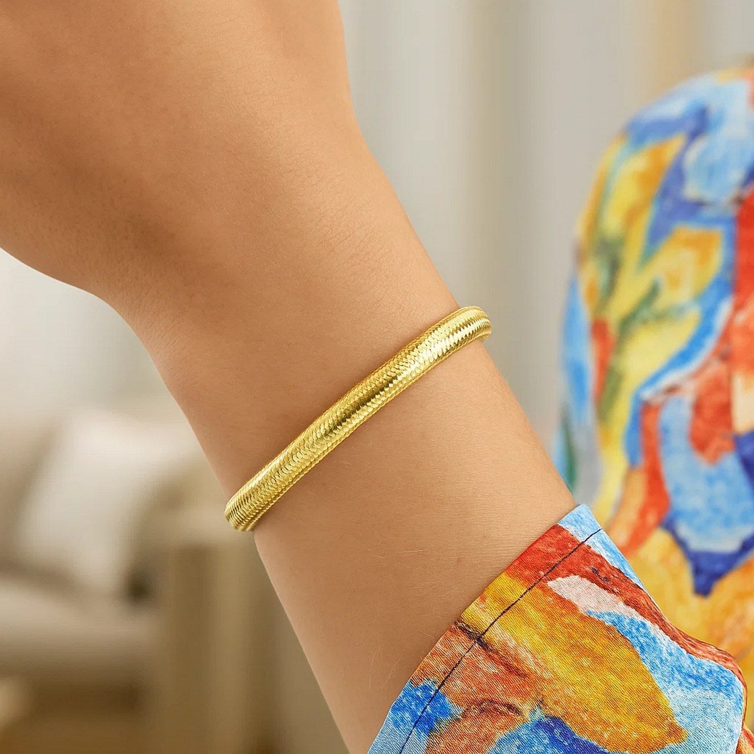 14K Yellow Gold Medium Stretch Mesh Bracelet (5.40 mm) Bracelets RCJ