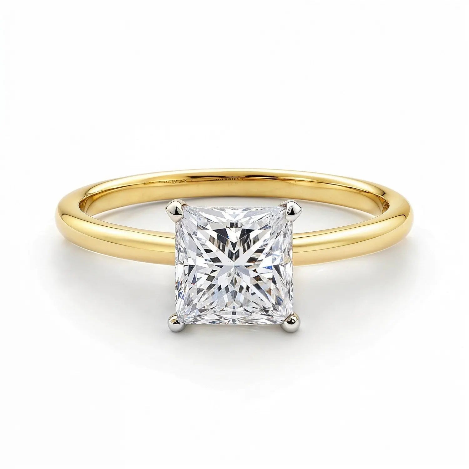 1 1/2 ct tw Princess Cut Diamond Solitaire Ring in 10K Yellow Gold RCJ