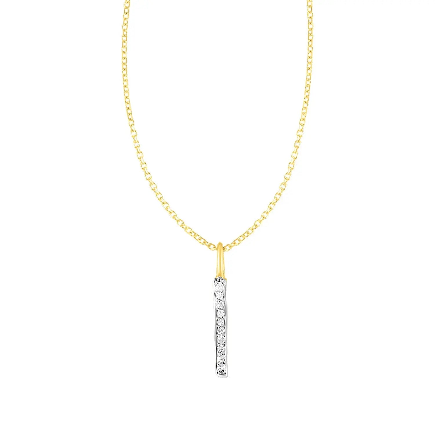 .05 ct tw Diamond Bar Necklace in 14K Yellow Gold RCJ
