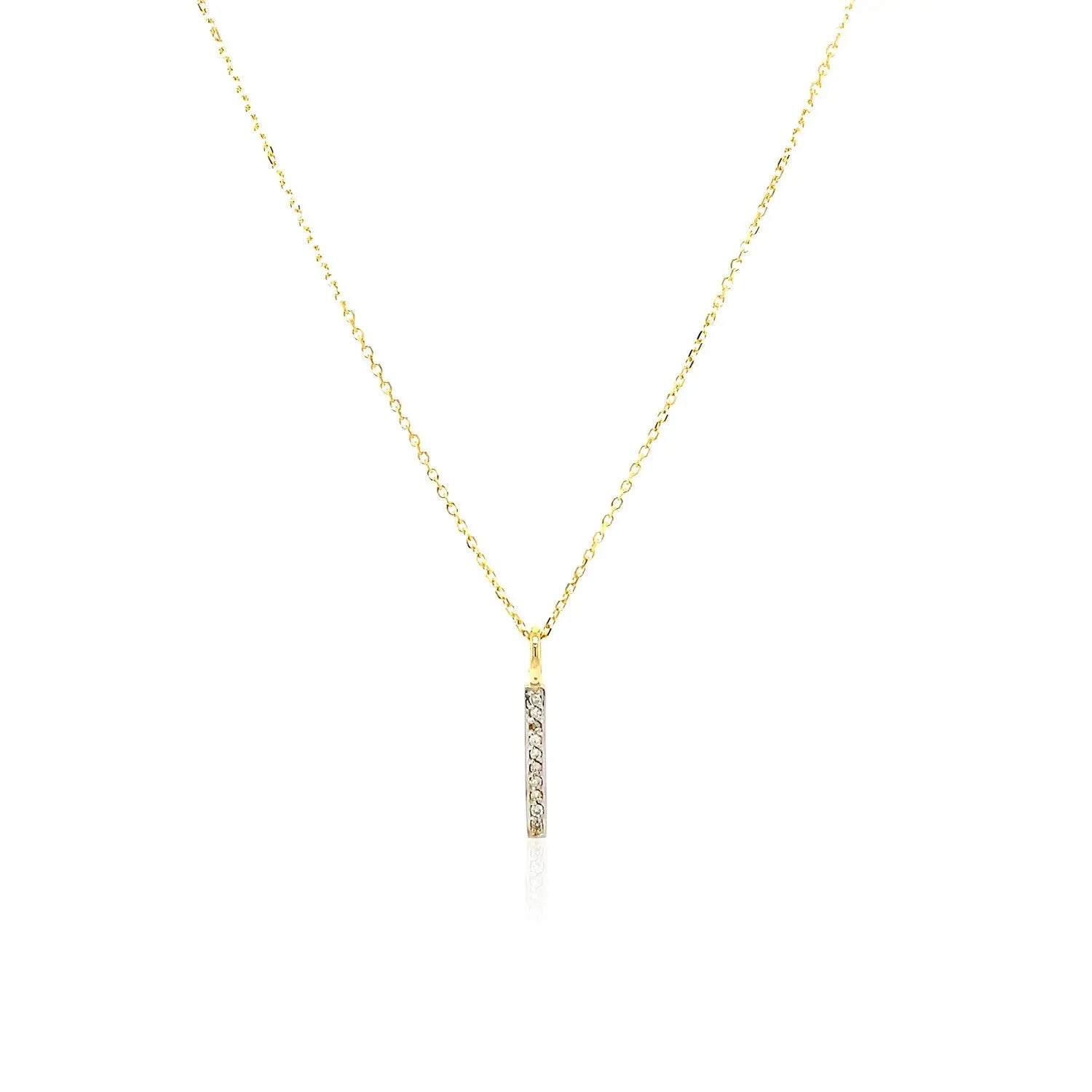 .05 ct tw Diamond Bar Necklace in 14K Yellow Gold RCJ