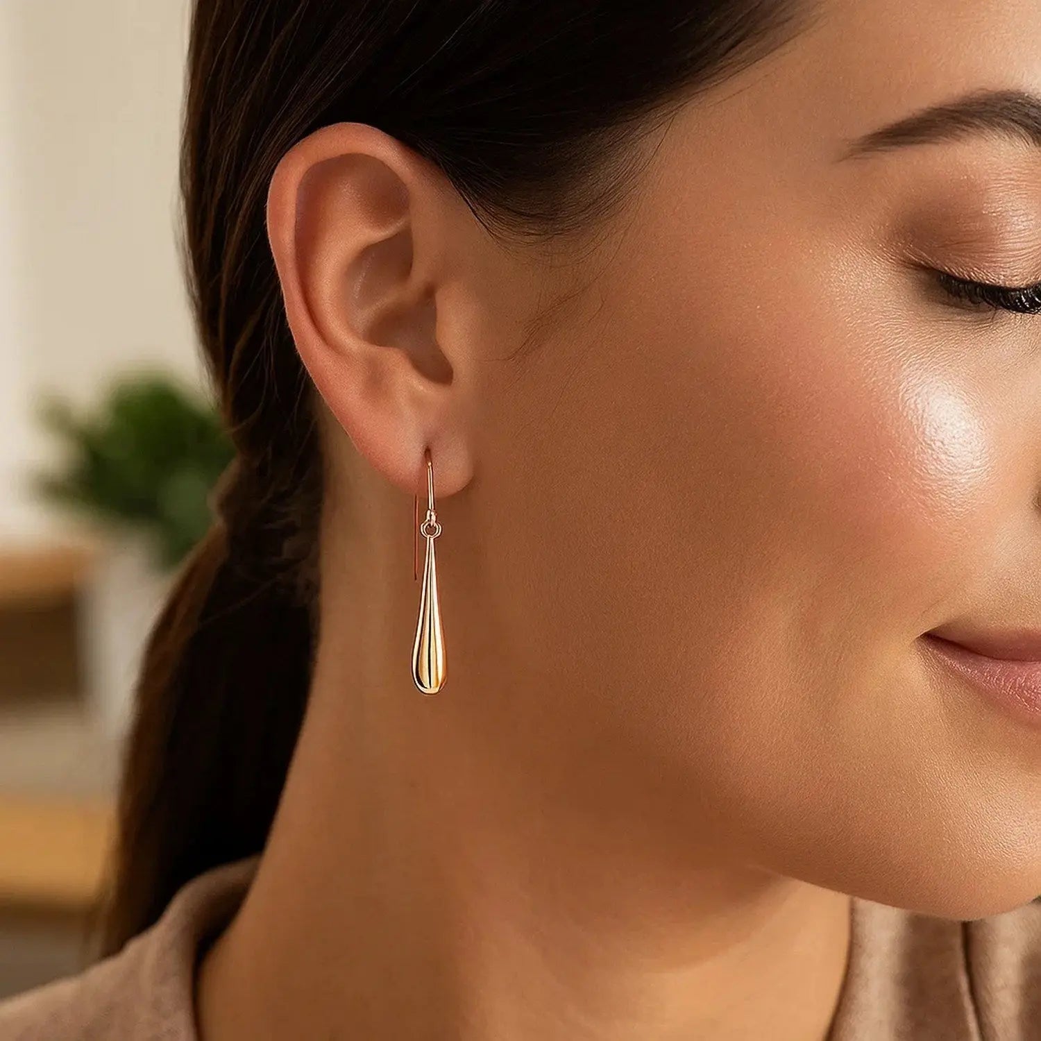 Teardrop Dangle Earrings in 14K Rose Gold RCJ