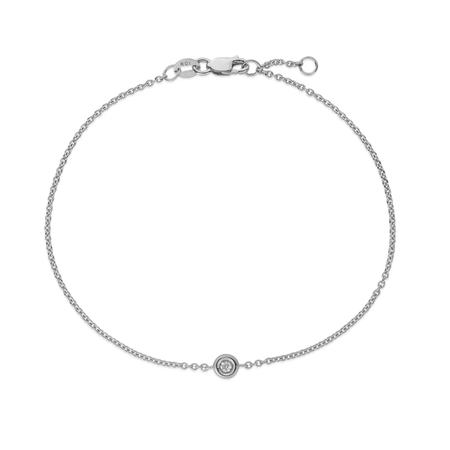 .02 ct tw Solitaire Diamond Bracelet in 14K White Gold RCJ