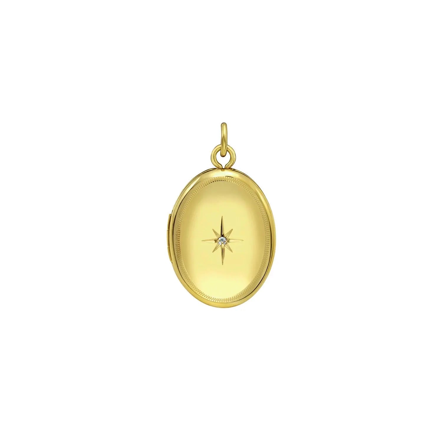 Accent Diamond Locket Pendant in 14K Yellow Gold RCJ