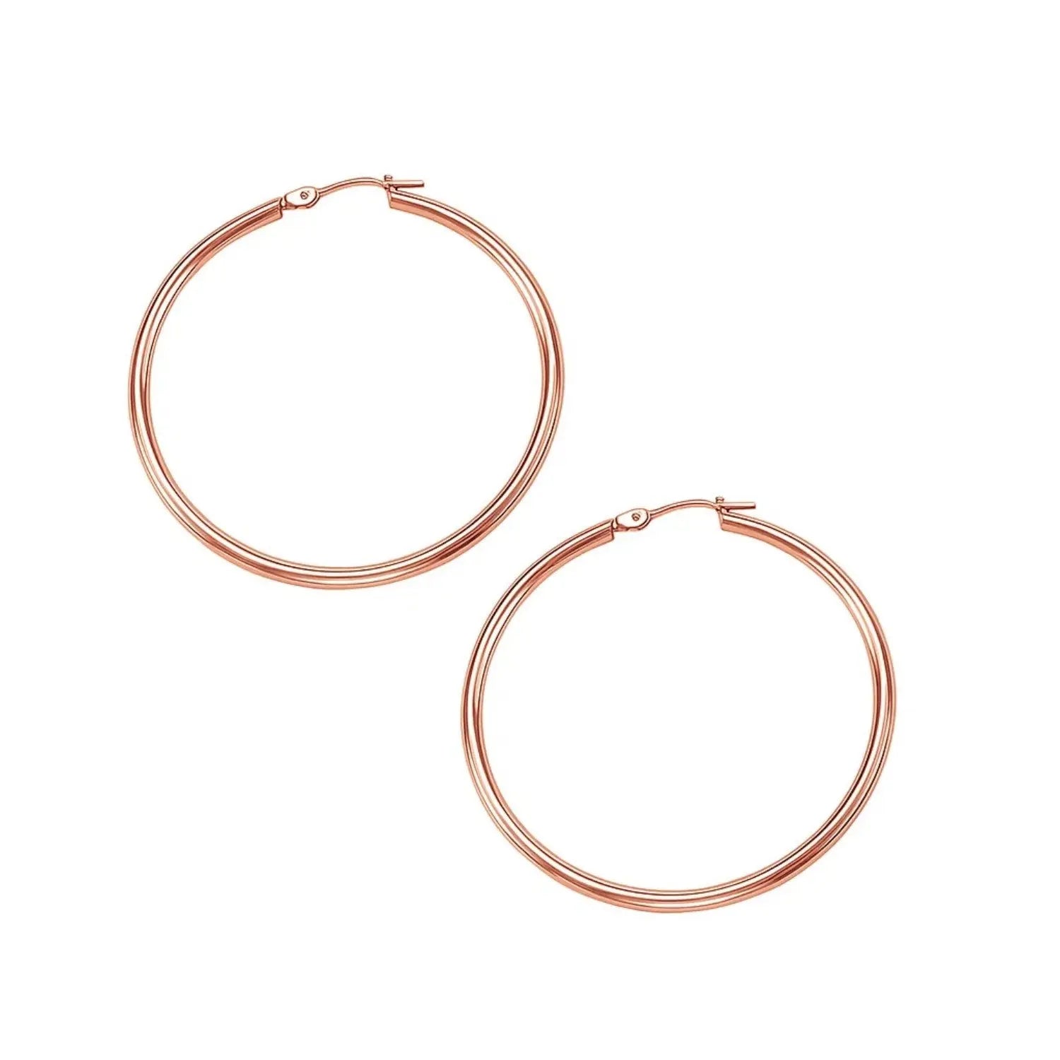 Classic Hoop Earrings in 14K Rose Gold 40mm RCJ