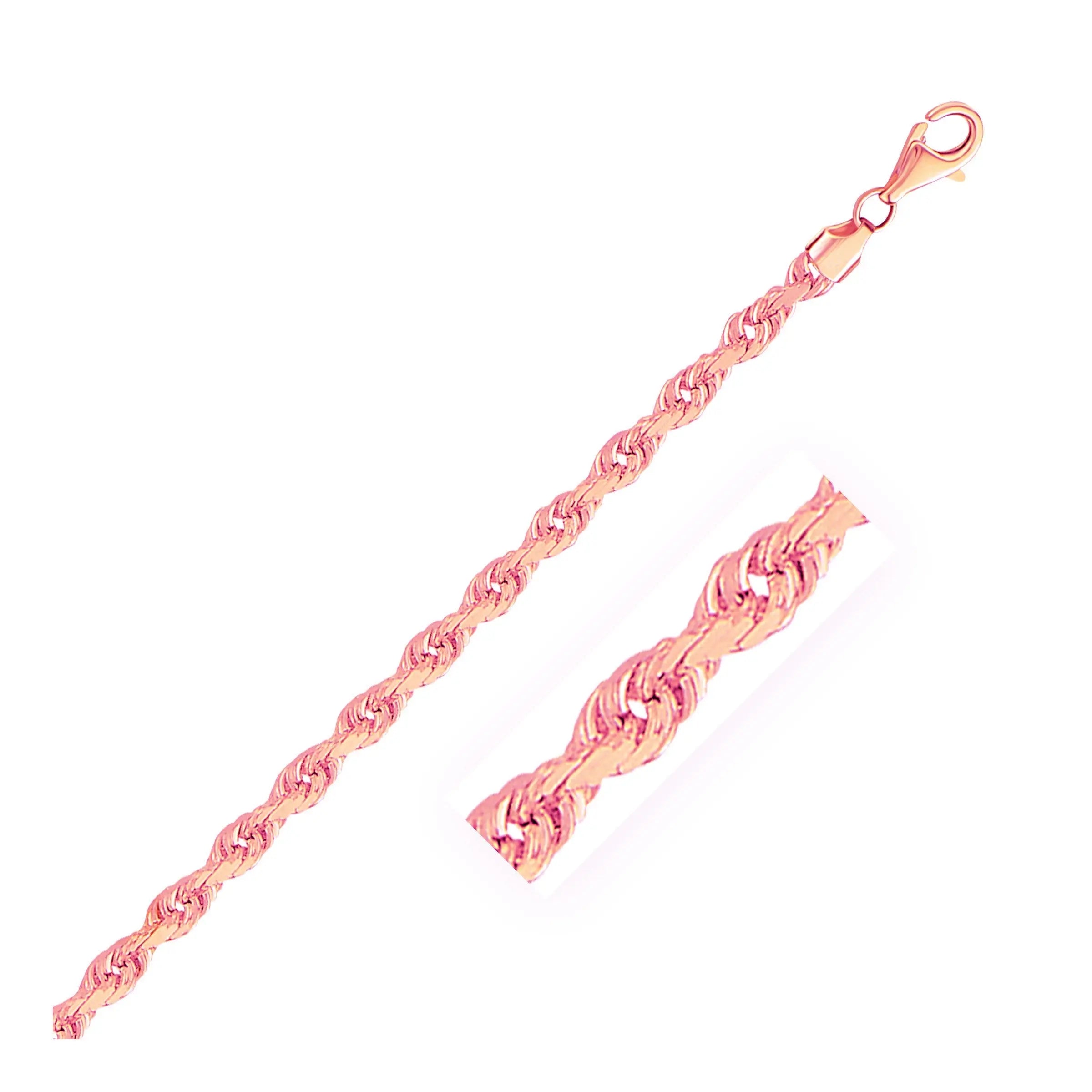 Diamond Cut Rope Bracelet in 14K Rose Gold RCJ