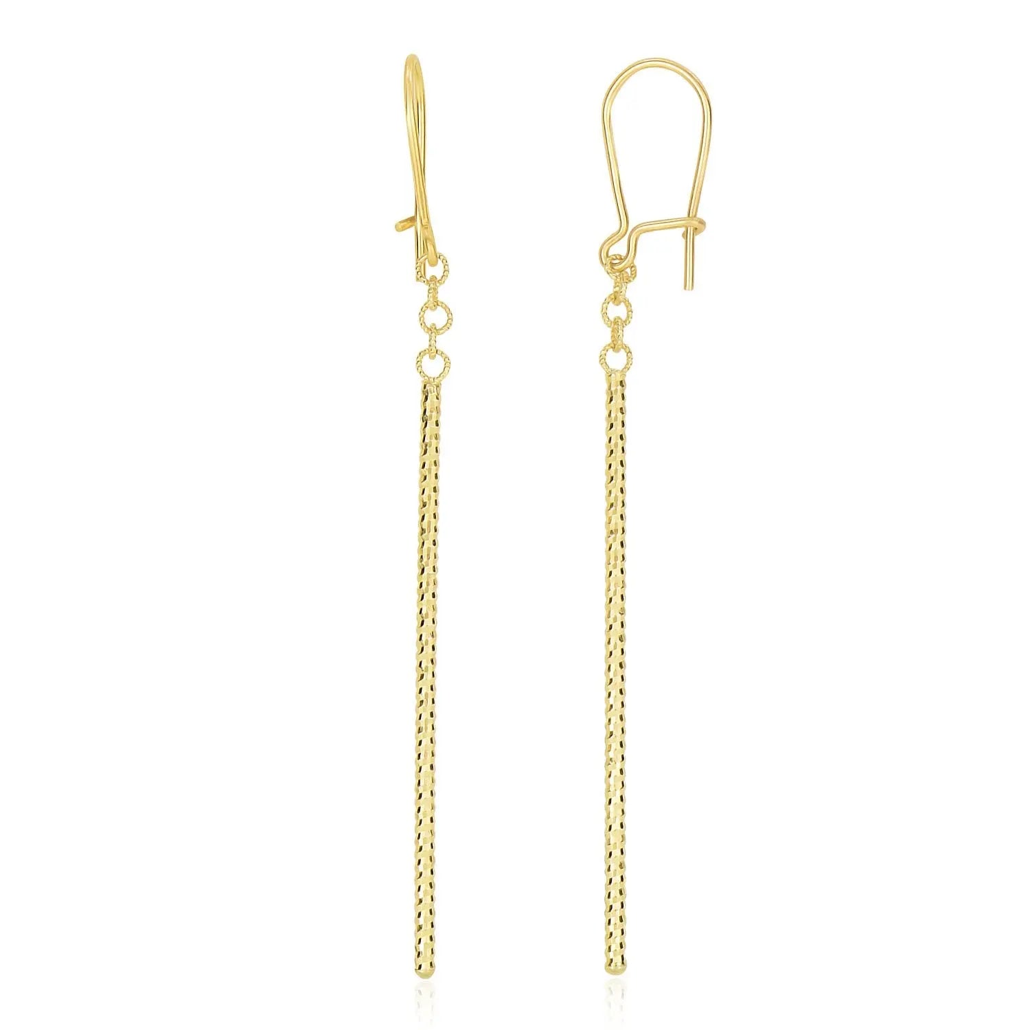 Long Bar Drop Earrings in 14K Yellow Gold RCJ