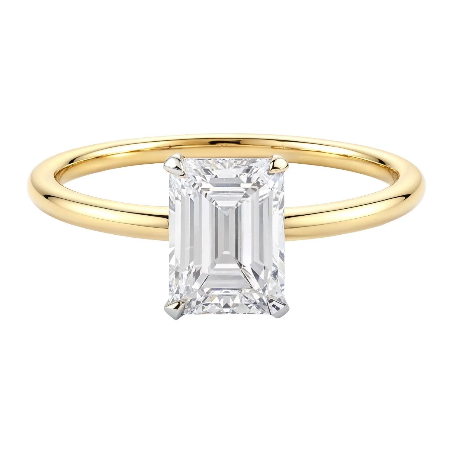 1 1/2 ct tw Emerald Cut Diamond Solitaire Ring in 10K Yellow Gold RCJ