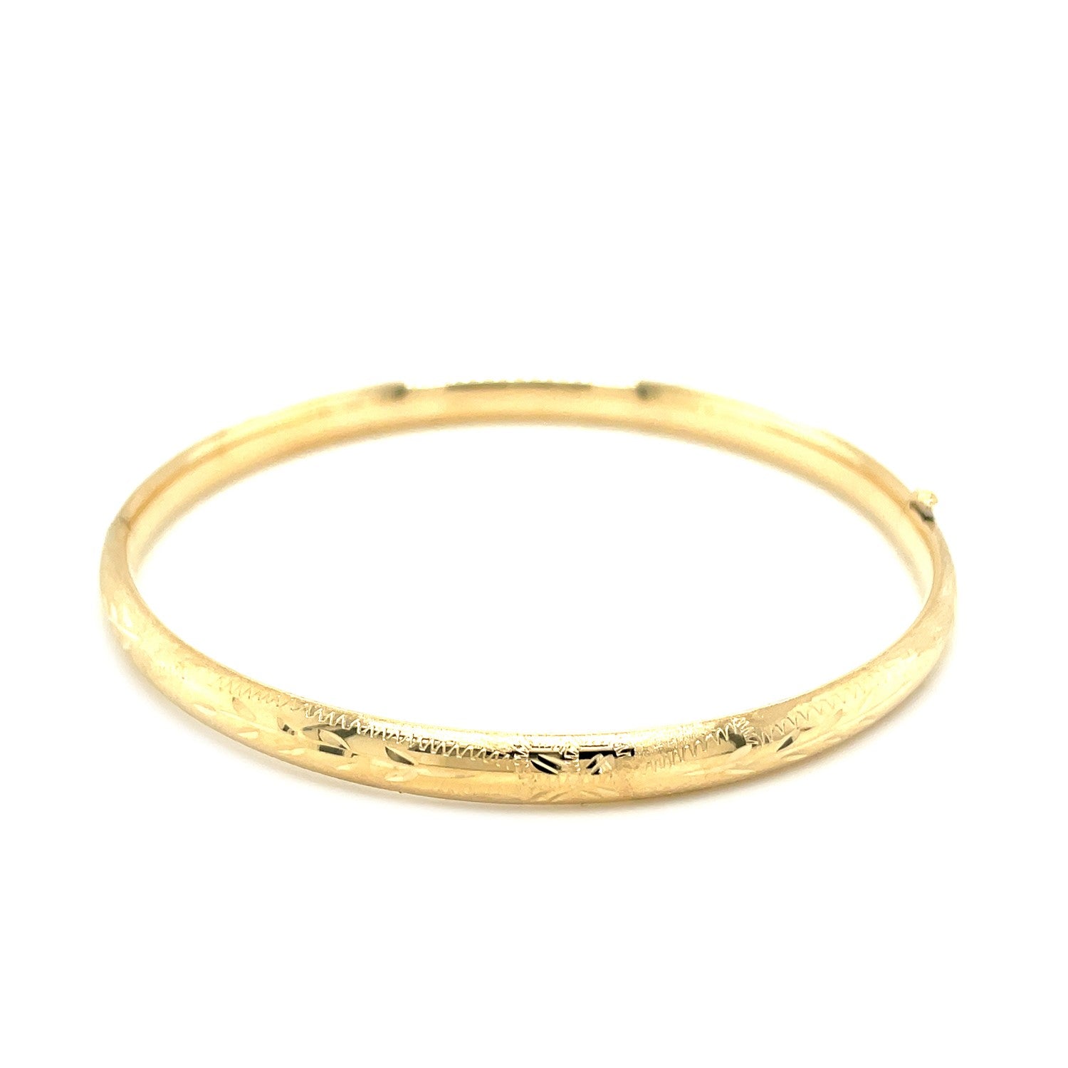 10k Yellow Gold Botanical Pattern Florentine Bangle (5.00 mm) Bangles RCJ