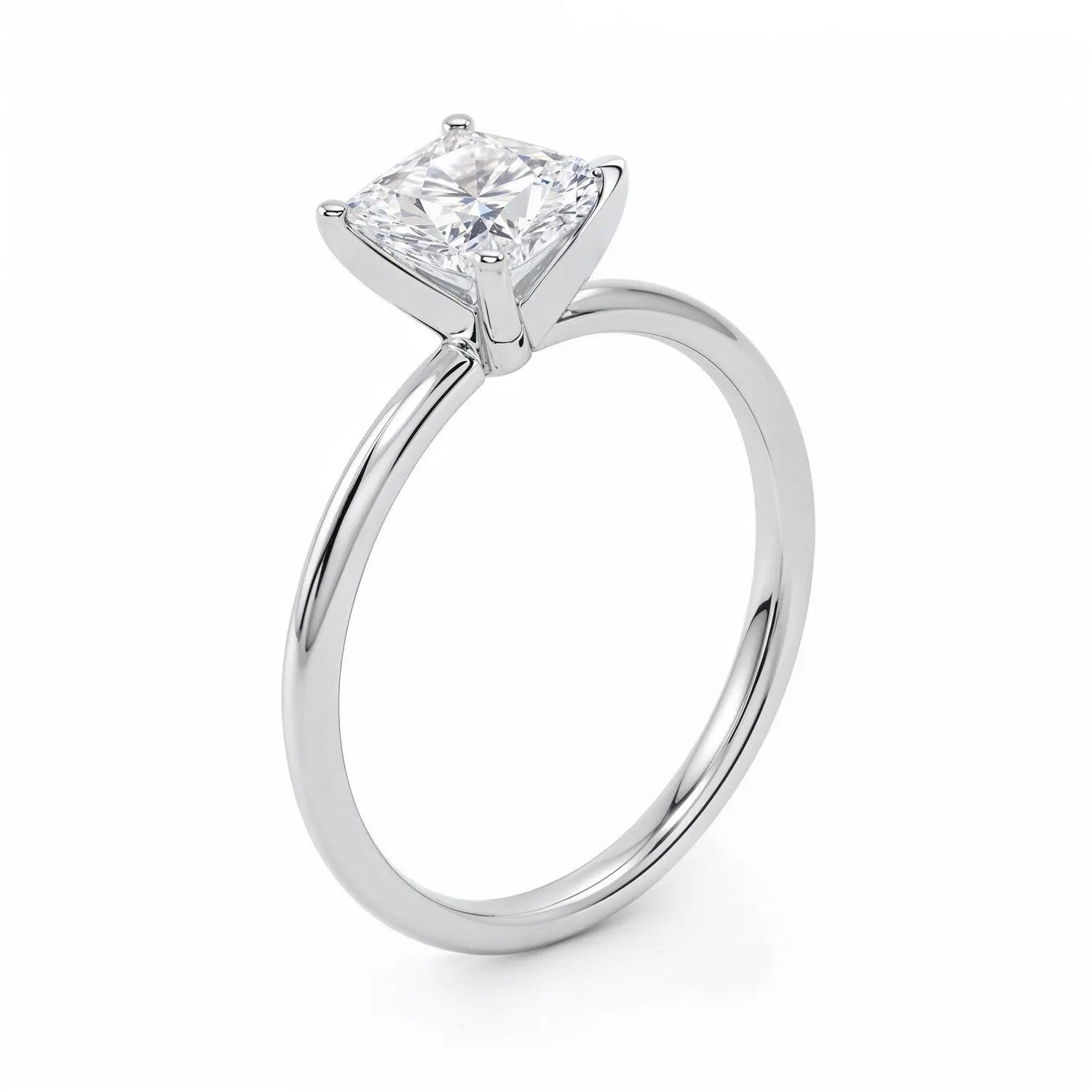 1 1/2 ct tw Princess Cut Diamond Solitaire Ring in 14K White Gold RCJ