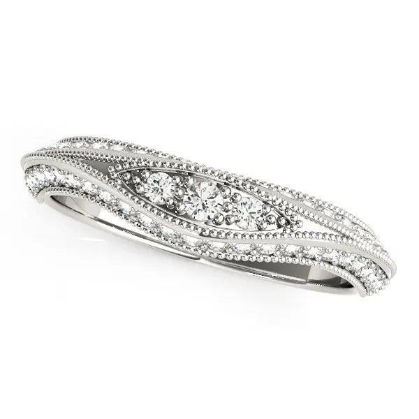 .33 ct tw Diamond Curved Wedding Ring in 14K White Gold RCJ