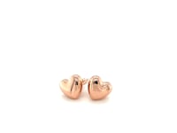 Puffed Heart Stud Earrings in 14K Rose Gold