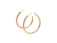 Polished Hoop Earrings in 14K Rose Gold 25mm