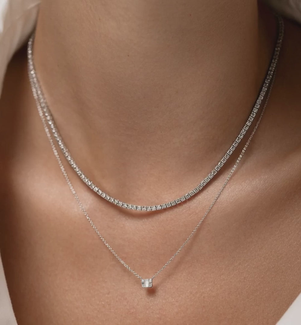 7 ct tw Diamond Tennis Necklace in 14K White or Yellow Gold